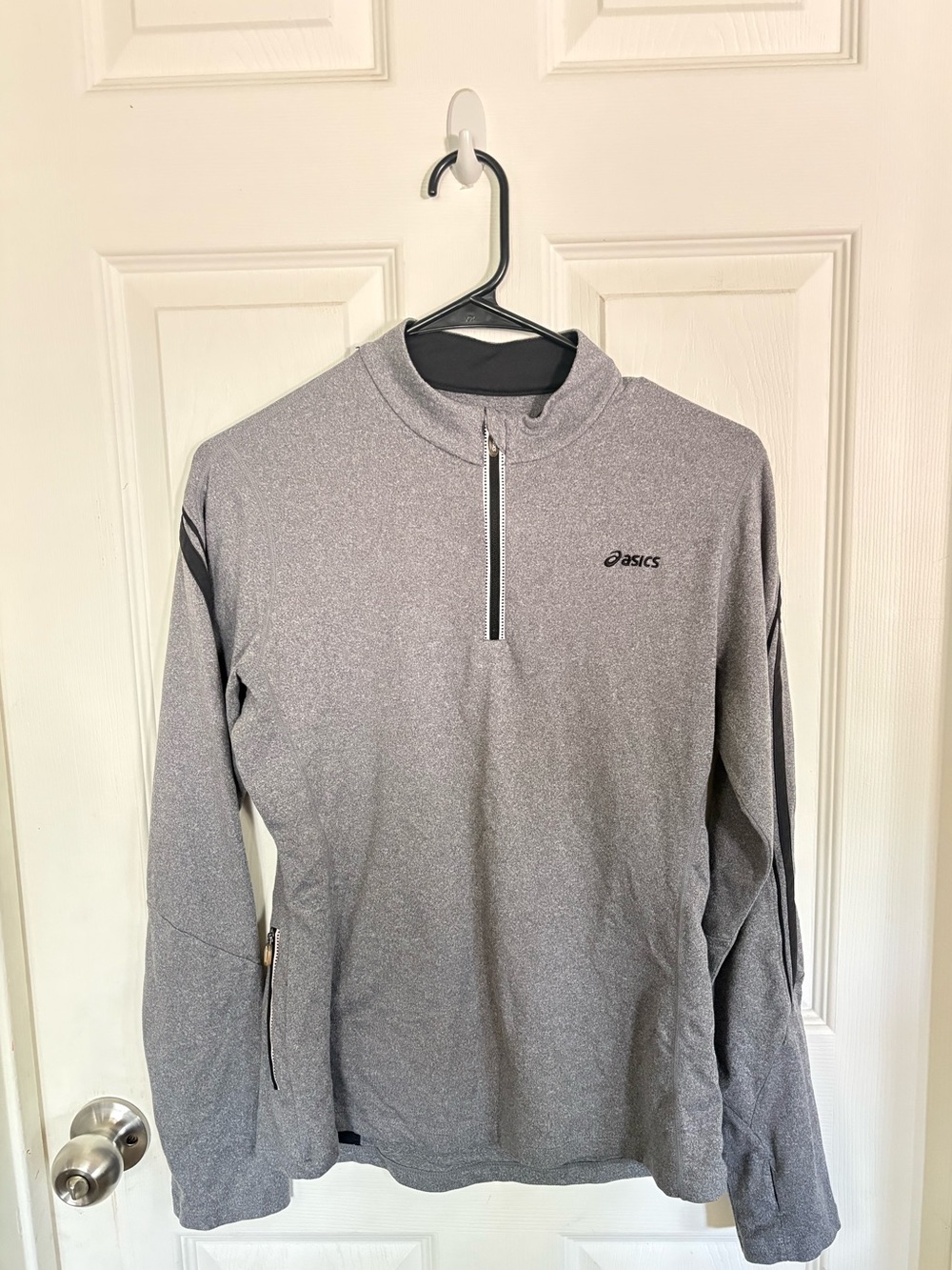 Asics Grey Heather Quarter-Zip Performance Top